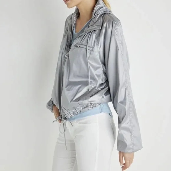 ⭕️ SOLD OUT ⭕️ Anatomie Nani Short Windbreaker Jacket Silver Grey - Picture 5 of 6